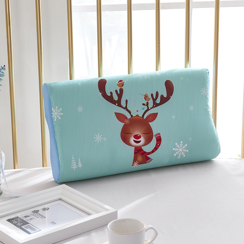 The Spring and summer ice silk adult children Thailand latex pillow case student dormitory baby pillow towel cartoon memory cotton pillowcases
