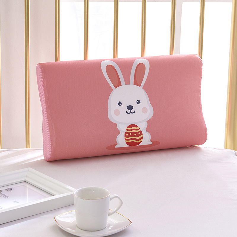 The Spring and summer ice silk adult children Thailand latex pillow case student dormitory baby pillow towel cartoon memory cotton pillowcases