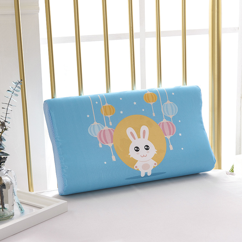 The Spring and summer ice silk adult children Thailand latex pillow case student dormitory baby pillow towel cartoon memory cotton pillowcases
