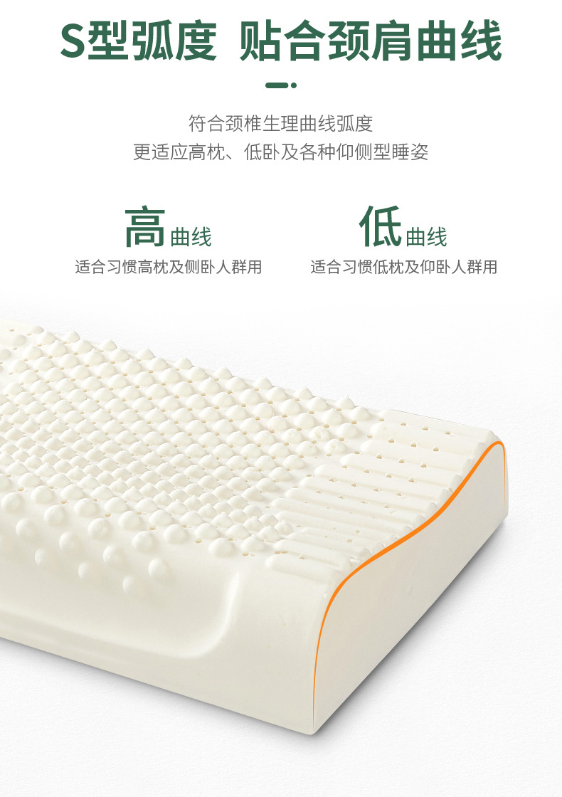 Manufacturers direct adult wave massage pillow protection cervical vertebra pillow Thailand natural latex pillow gifts wholesale Manufacturers direct adult wave massage pillow protection cervical vertebra pillow Thailand natural latex pillow gifts wholesale