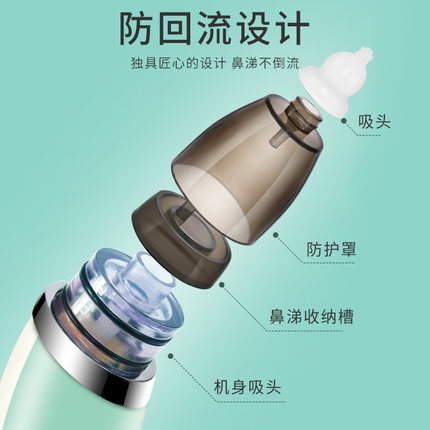 Baby Aspirator Children&#039;s Nasal Aspirator Anti-Countercurrent Electric Nasal Aspirator Baby Nasal Suction Cleaning Nose
