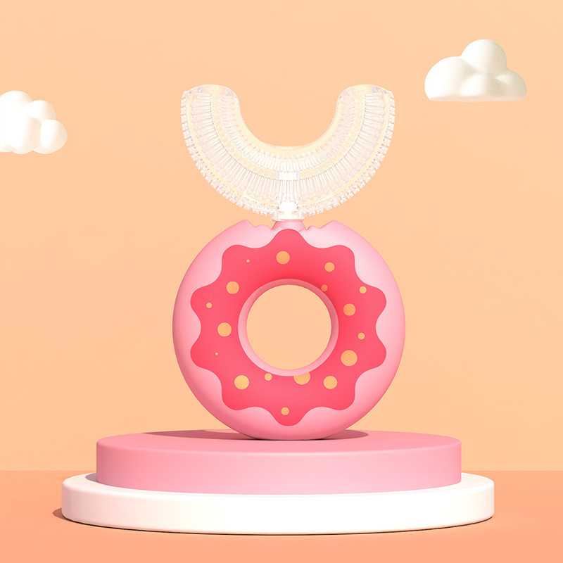 Factory Manual in the Mouth U-Shaped Toothbrush Baby Tooth Protector Silicone Bruch Head Manual U-Shaped Children&#039;s Toothbrush New Product