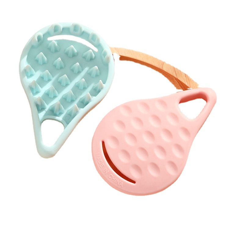 Bath Head Scratching Shampoo Brush Massage Comb Silicone End Leather Soft Tooth Long Hair Hair Comb Men&#039;s Hair-Washing Comb