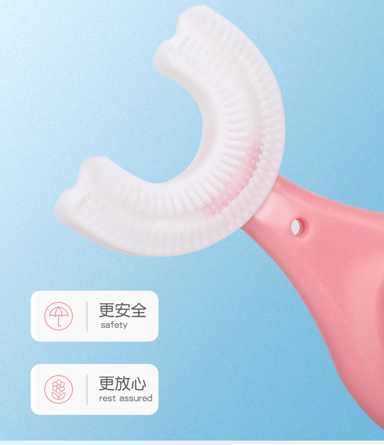 Best-Seller on Douyin Children's U-Shaped Toothbrush Toothbrush Set Portable Tooth Cleaning Internet Celebrity Toothbrush Silicone Baby Toothbrush Wholesale