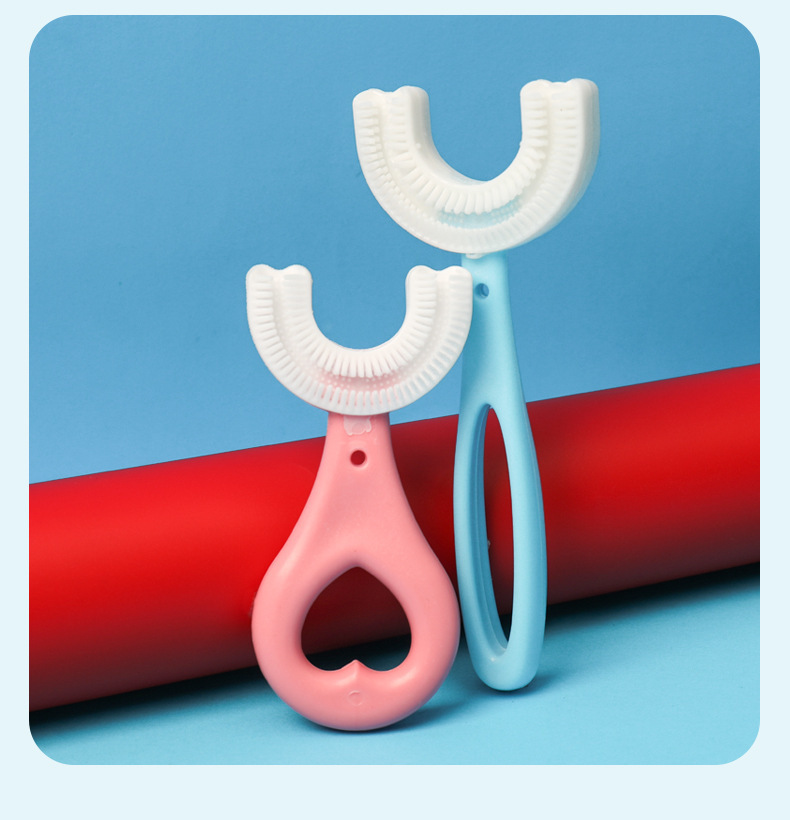 Best-Seller on Douyin Children's U-Shaped Toothbrush Toothbrush Set Portable Tooth Cleaning Internet Celebrity Toothbrush Silicone Baby Toothbrush Wholesale