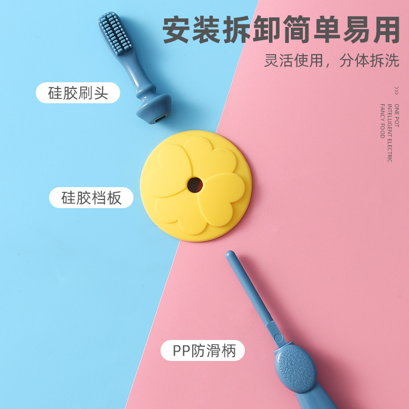 Baby Toothbrush 0-1-2-3 Years Old Silicone Tooth Protection Training Toothbrush Baby Teether Children Baby Toothbrush Head Replaceable