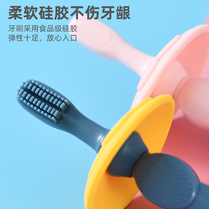 Baby Toothbrush 0-1-2-3 Years Old Silicone Tooth Protection Training Toothbrush Baby Teether Children Baby Toothbrush Head Replaceable