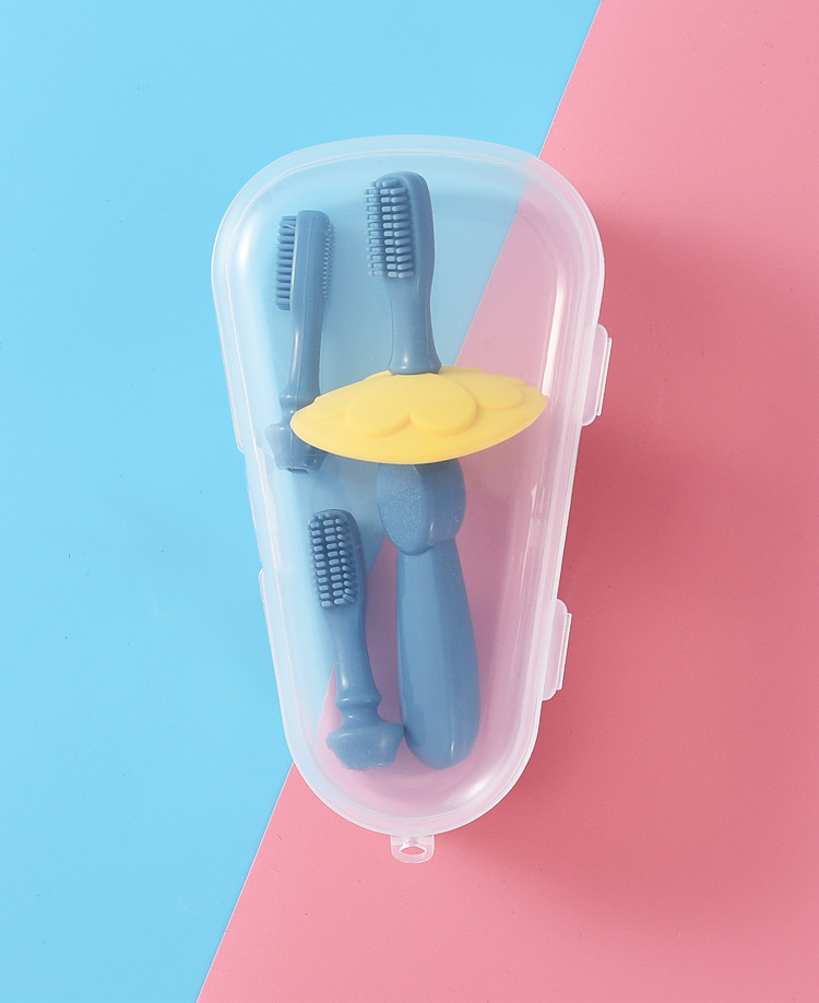 Baby Toothbrush 0-1-2-3 Years Old Silicone Tooth Protection Training Toothbrush Baby Teether Children Baby Toothbrush Head Replaceable