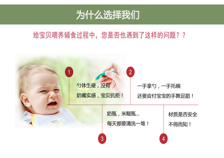 Universal Wide Mouth 7cm Feeding Bottle Eccentric Nano Silver Silicone Rice Paste Spoon Baby Food Supplement Feeding Medicine Squeeze Feeding Soft Spoon