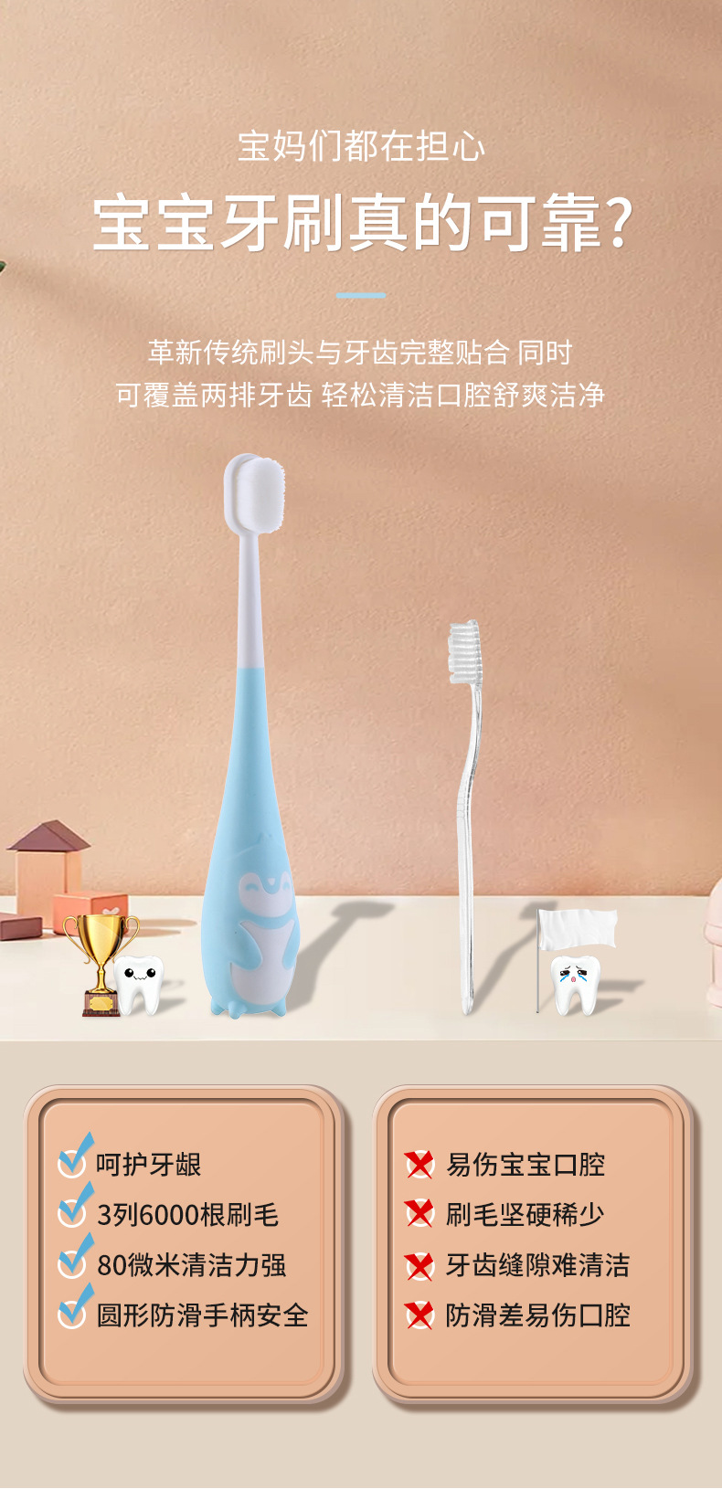 Children 'S Toothbrush U-Shaped Soft Hair 2-3-4-6-7 Years Old Baby And Infant Nipple Silicone U-Shaped Brush Tooth Artifact