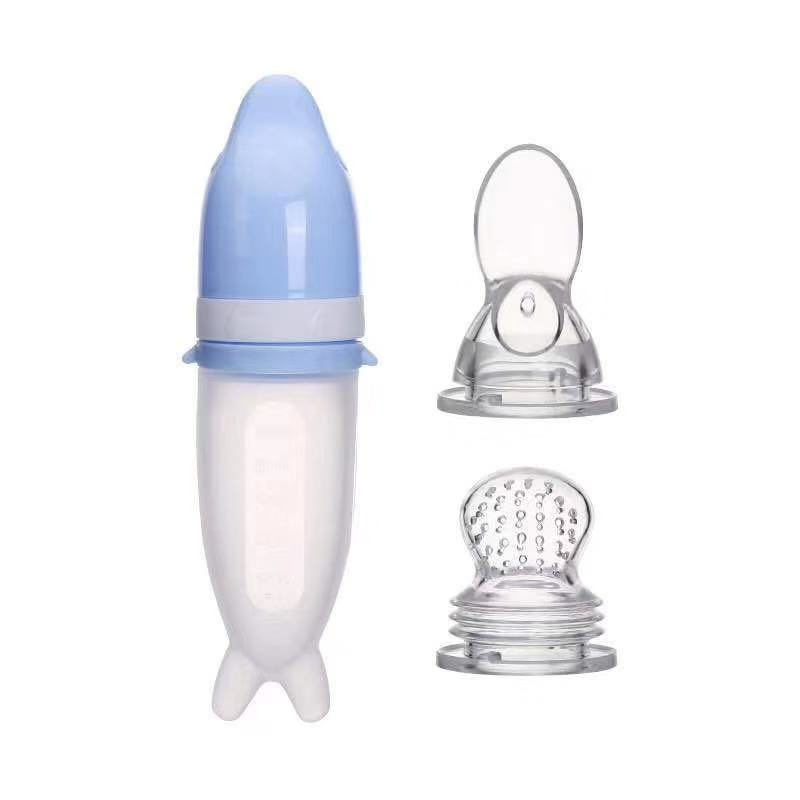 Baby Silicone Spoon Baby Feeder Complementary Food Feeding Bottle Baby Squeeze Rice Paste Bottle Children Feeding Tableware