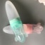 Silicone milk bottle extruder spoon children&#039;s feeding bottle baby round bottom rice paste spoon baby training rice paste bottle