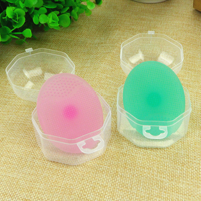 With Box Independent Pack 4 Colors Optional Baby Silicone Shampoo Brush Baby Head Removal Dirt with Suction Cup Silicone Bath Soft Brush