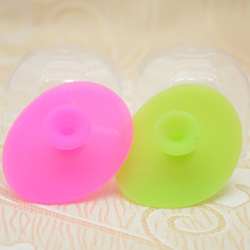 With Box Independent Pack 4 Colors Optional Baby Silicone Shampoo Brush Baby Head Removal Dirt with Suction Cup Silicone Bath Soft Brush