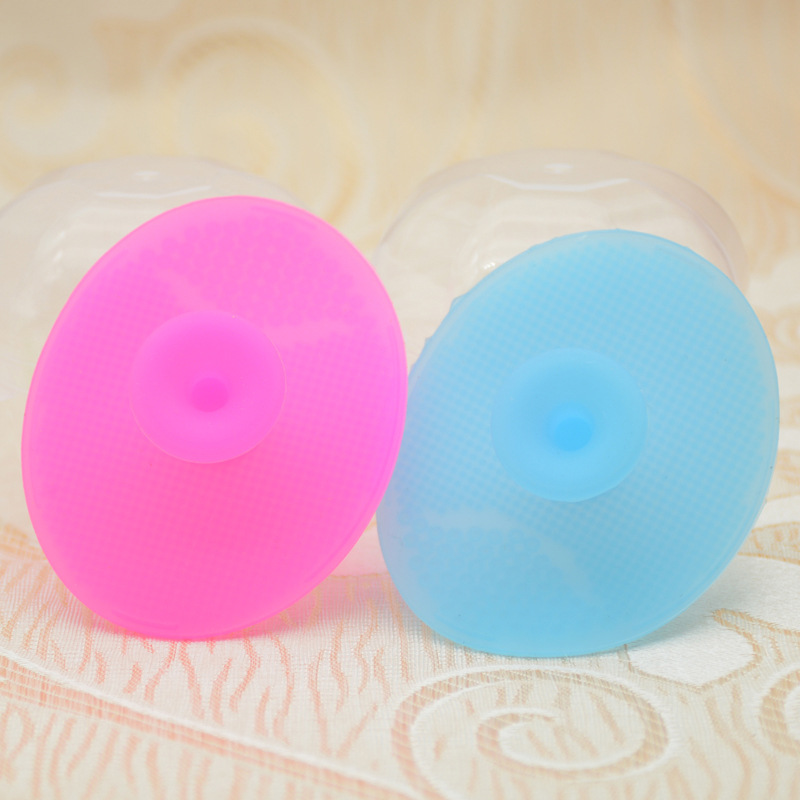 With Box Independent Pack 4 Colors Optional Baby Silicone Shampoo Brush Baby Head Removal Dirt with Suction Cup Silicone Bath Soft Brush