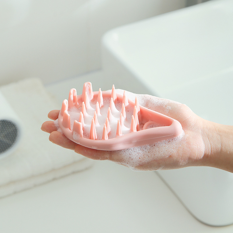 New Silicone Cleaning Brush Shampoo Brush Head Anti-Itching Massage Brush Shampoo Comb Massage Hair-Washing Comb Wet and Dry Dual-Use
