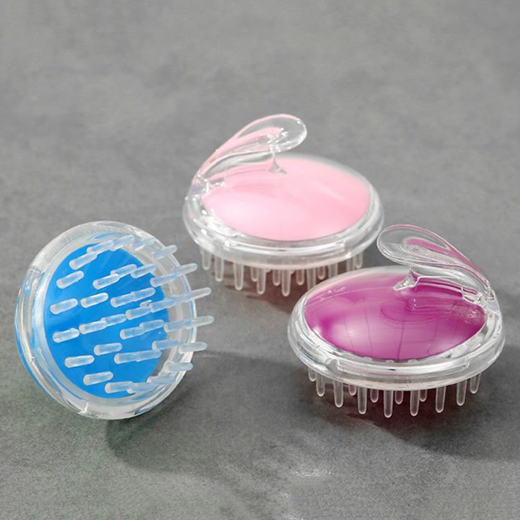 Home Hair Salon Cleansing Scalp Shampoo Massage Brush Crystal Transparent Shampoo Comb Massage Brush Bath Brush Silicone Shampoo Brush