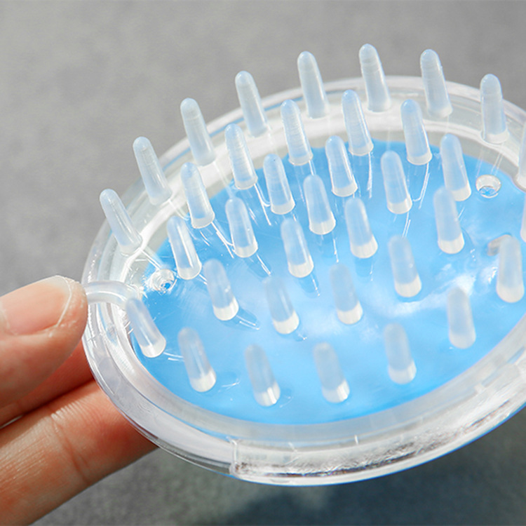Home Hair Salon Cleansing Scalp Shampoo Massage Brush Crystal Transparent Shampoo Comb Massage Brush Bath Brush Silicone Shampoo Brush