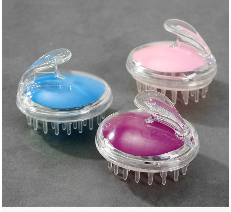 Home Hair Salon Cleansing Scalp Shampoo Massage Brush Crystal Transparent Shampoo Comb Massage Brush Bath Brush Silicone Shampoo Brush