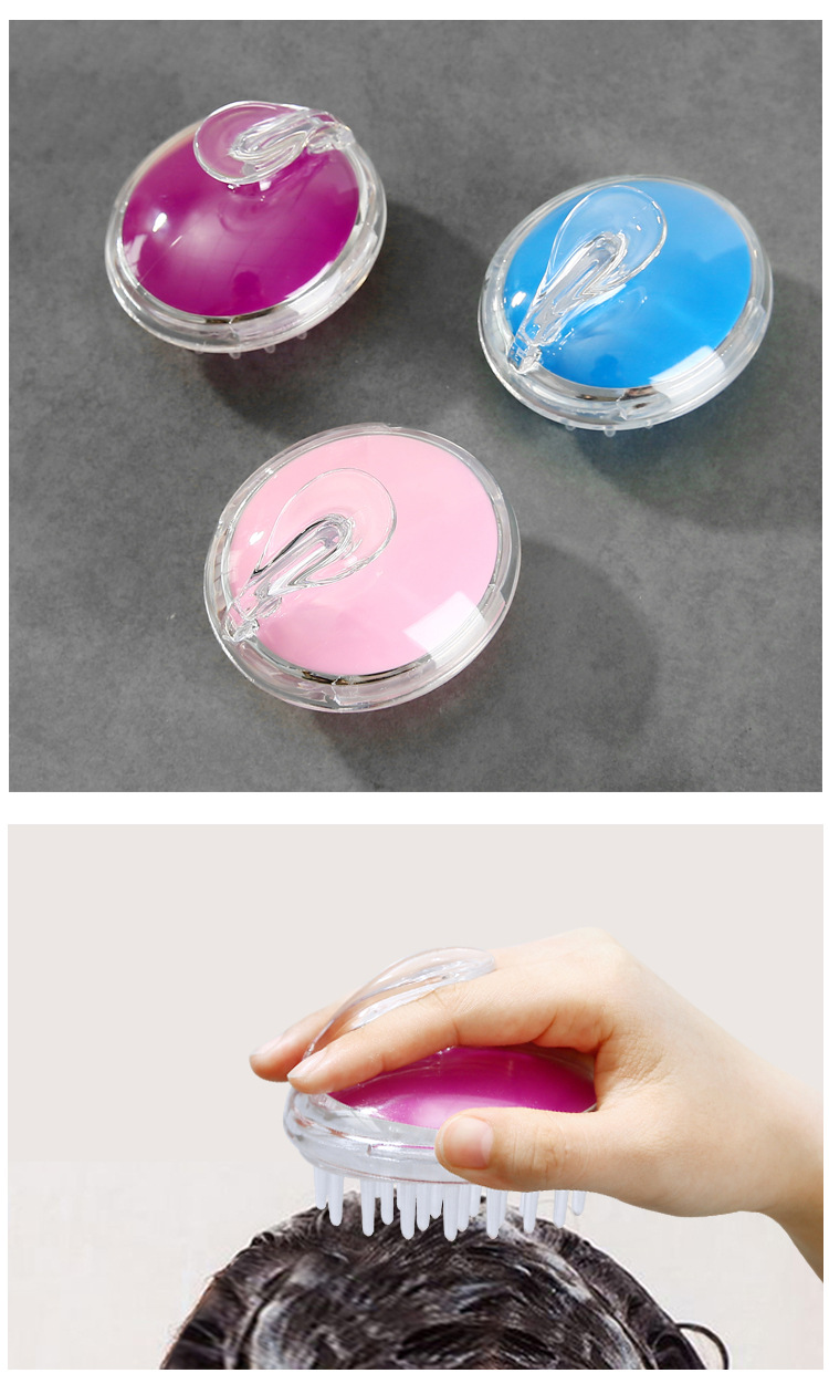Home Hair Salon Cleansing Scalp Shampoo Massage Brush Crystal Transparent Shampoo Comb Massage Brush Bath Brush Silicone Shampoo Brush