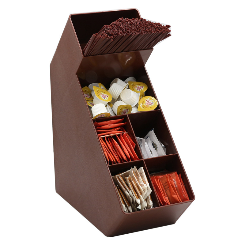 Bar Counter Storage Grid Sugar Bag Milk Capsule Stirring Rod Storage Grid Bar Counter Storage Basket Coffee Shop Storage Box