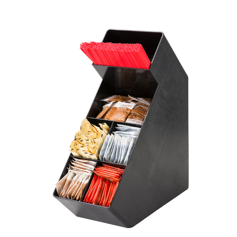 Bar Counter Storage Grid Sugar Bag Milk Capsule Stirring Rod Storage Grid Bar Counter Storage Basket Coffee Shop Storage Box