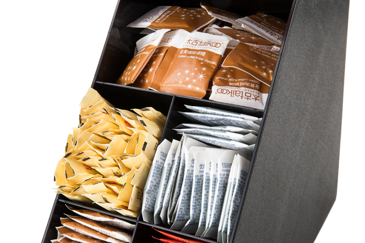 Bar Counter Storage Grid Sugar Bag Milk Capsule Stirring Rod Storage Grid Bar Counter Storage Basket Coffee Shop Storage Box