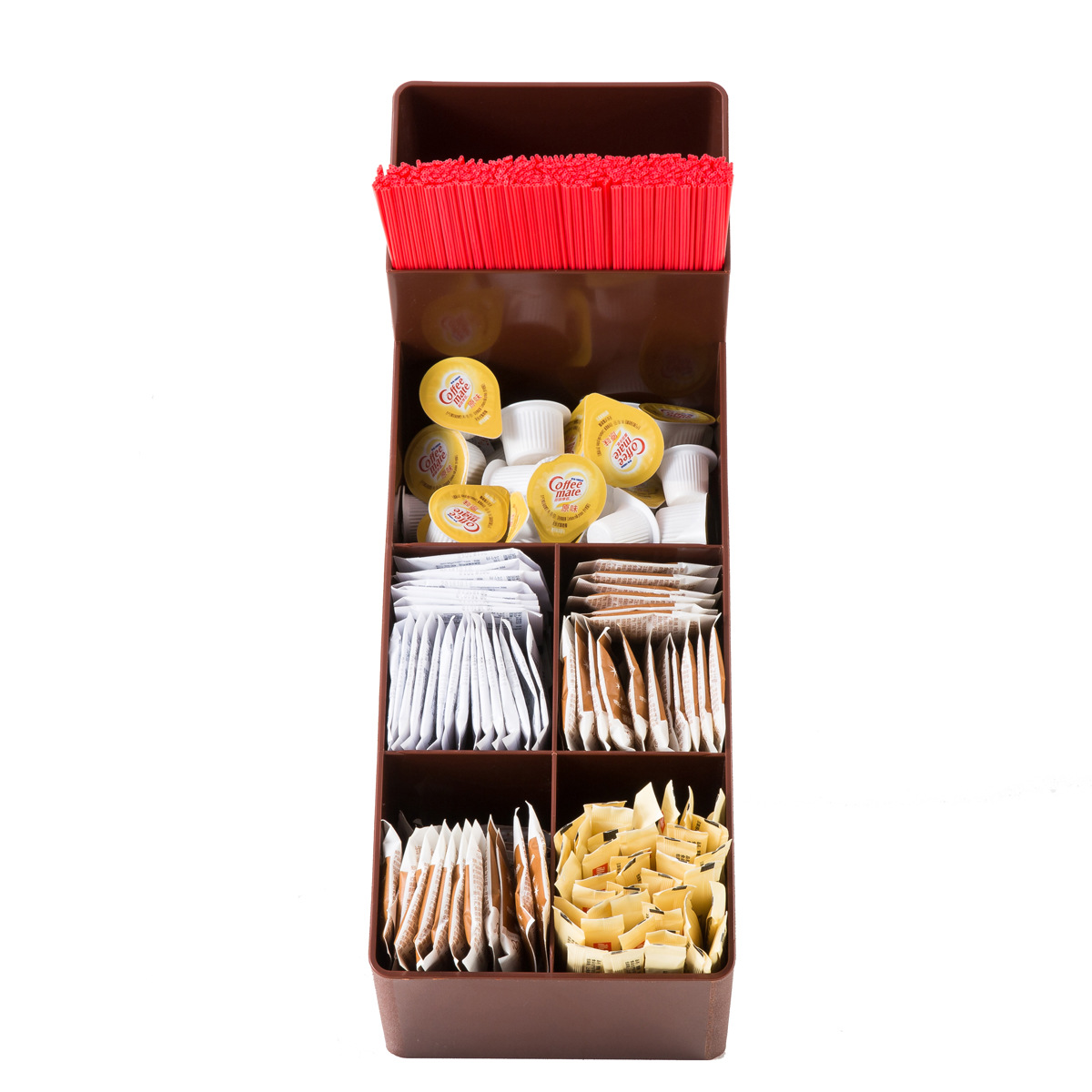Bar Counter Storage Grid Sugar Bag Milk Capsule Stirring Rod Storage Grid Bar Counter Storage Basket Coffee Shop Storage Box