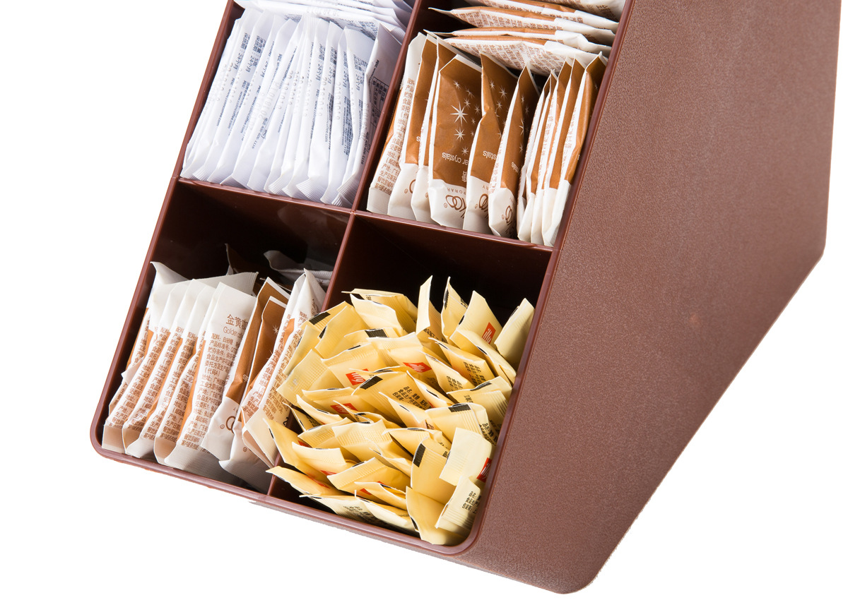 Bar Counter Storage Grid Sugar Bag Milk Capsule Stirring Rod Storage Grid Bar Counter Storage Basket Coffee Shop Storage Box