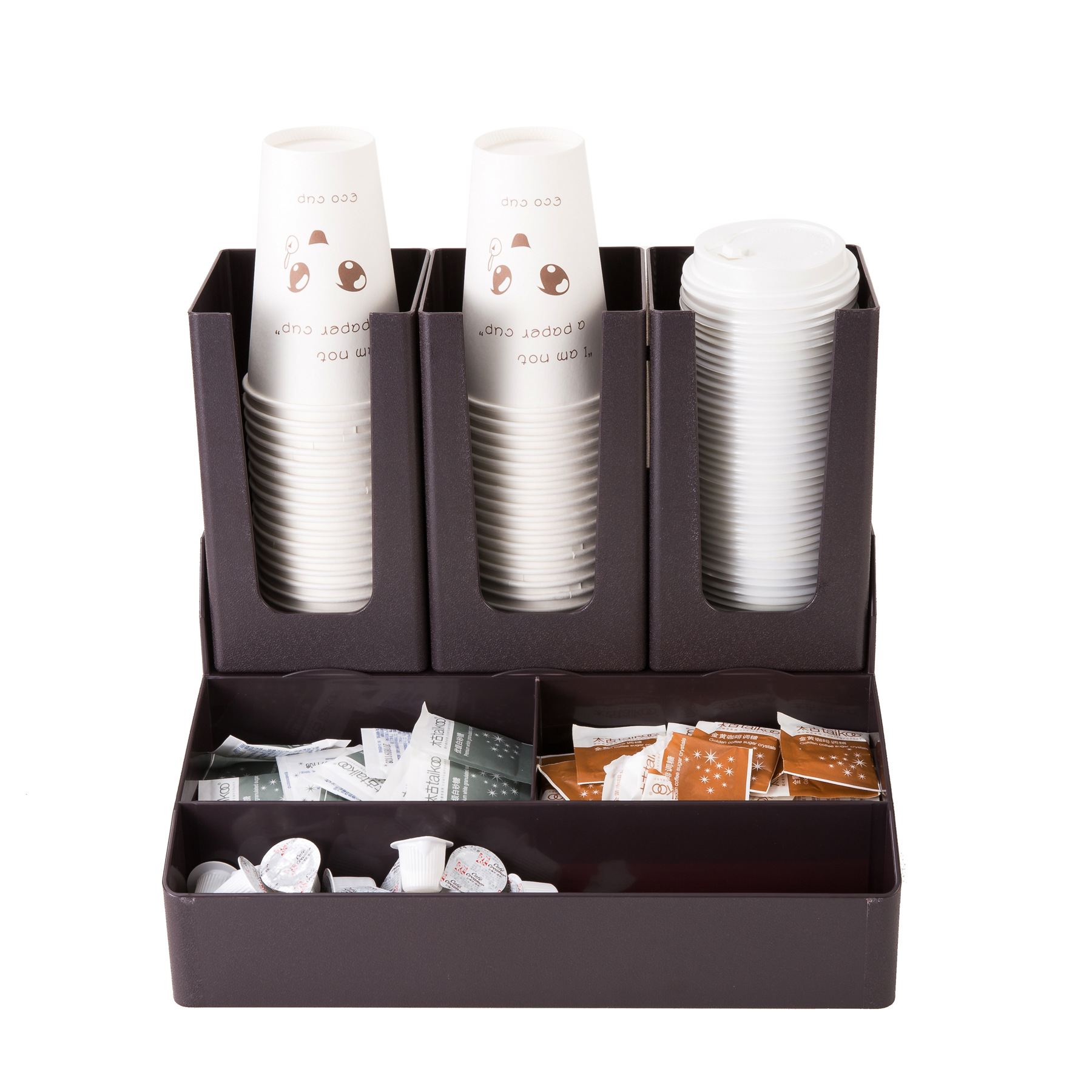 Factory Direct Milk Tea Paper Cup Holder Coffee Paper Cup Holder Black Single Grid Coffee Tea Shop Storage Rack Cup Puller