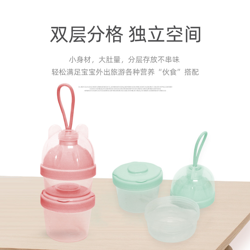 Baby Milk Powder Box Portable Outing Infant Moisture-Proof Sub-Packing Grid Sealed Complementary Food Rice Noodles Mini Small Sized Storage Tank