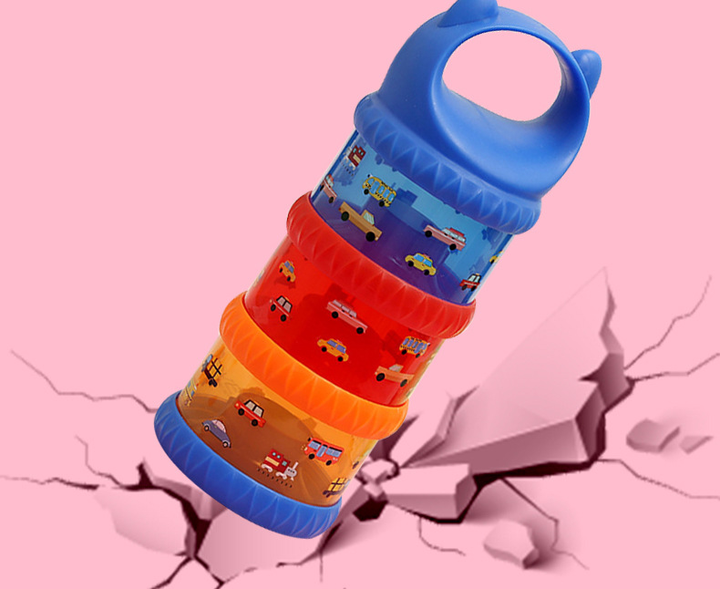 Colorful Baby Milk Powder Box Portable Large Capacity Three-Level Grid Storage Tank Sealed Complementary Food Milk Container