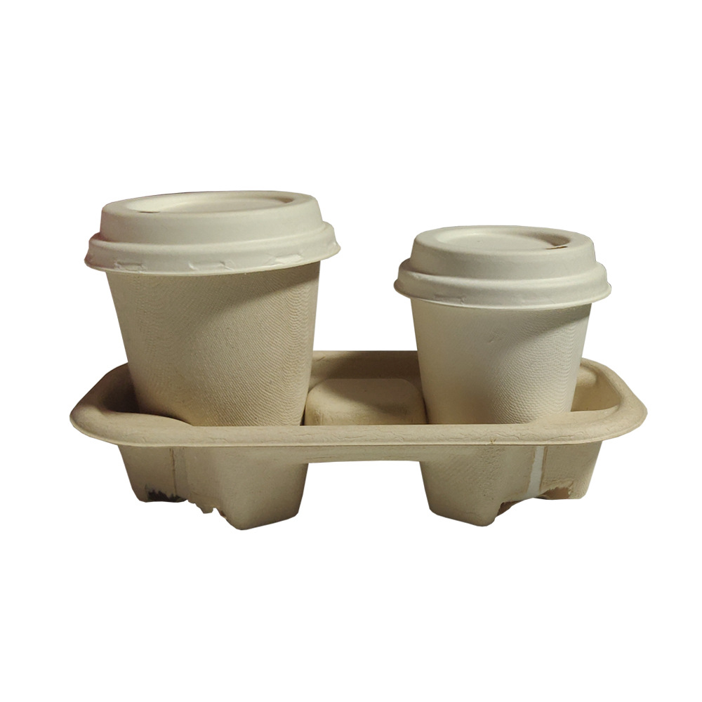 Disposable Environmentally Friendly Degradable 2-Grid 4-Grid Sugar Cane Paper Pulp Saucer Take out Take Away Outdoor Coffee Milk Tea Cup Holder Disposable Environmentally Friendly Degradable 2-Grid 4-Grid Sugar Cane Paper Pulp Saucer Take out Take Away Outdoor Coffee Milk Tea Cup Holder