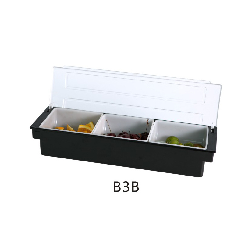 Bar Counter Seasoning Box Fruit Crisper Milk Tea Shop Three Grids and Four Grids Five Grid Six Grid Fruit Box Condiment Dispenser with Lid