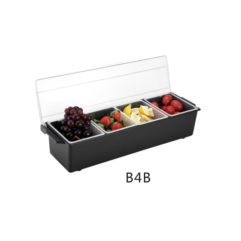 Bar Counter Seasoning Box Fruit Crisper Milk Tea Shop Three Grids and Four Grids Five Grid Six Grid Fruit Box Condiment Dispenser with Lid