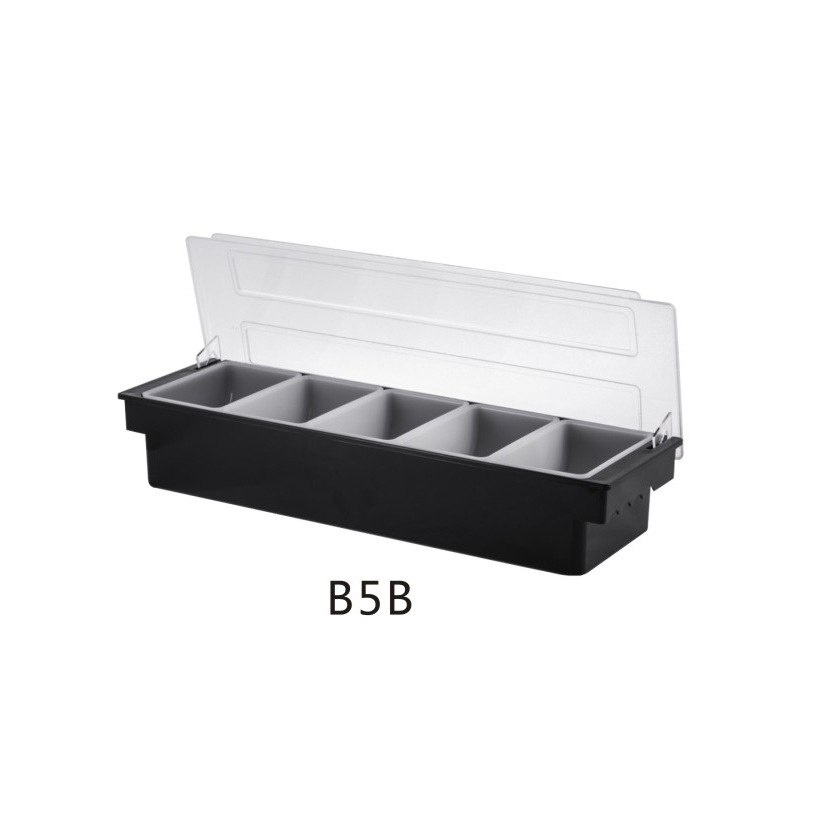 Bar Counter Seasoning Box Fruit Crisper Milk Tea Shop Three Grids and Four Grids Five Grid Six Grid Fruit Box Condiment Dispenser with Lid