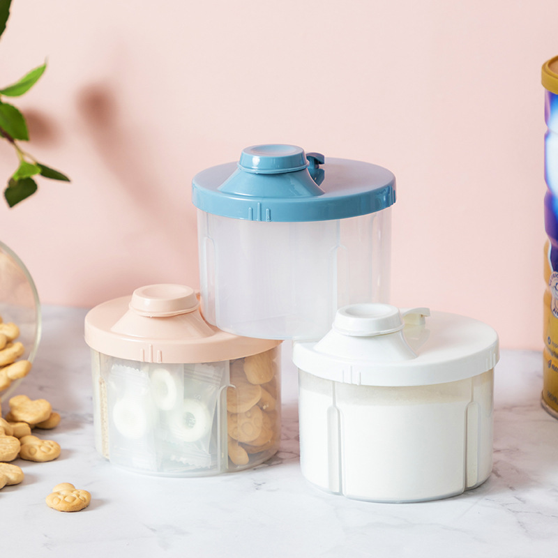Milk Powder Box Baby Outfitting Milk Powder Portable Case Large Capacity Complementary Food Storage Box Rotary Four-Grid Milk Powder Box Milk Powder Box
