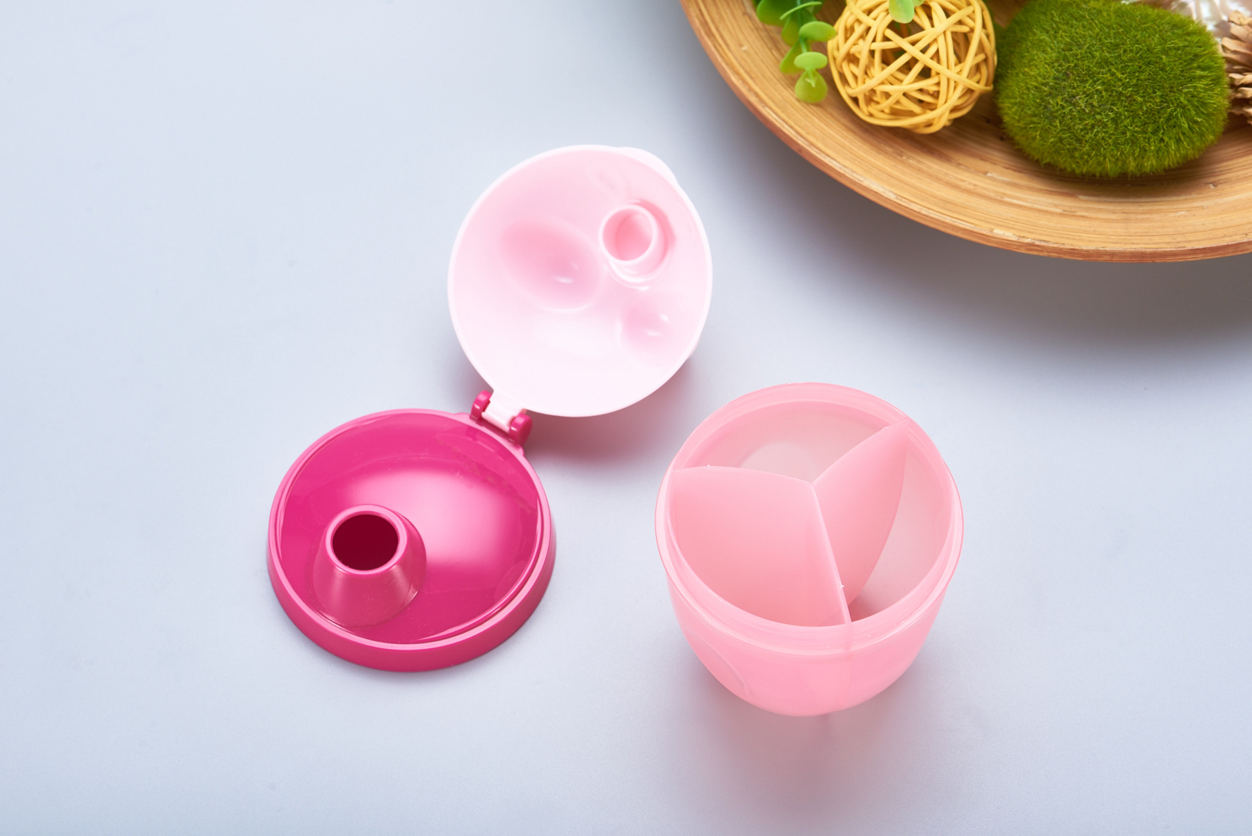 Maternal and Child Supplies Three-Layer Portable Milk Container Three-Grid Rotating Milk Powder Box Newborn Milk Powder Storage Box