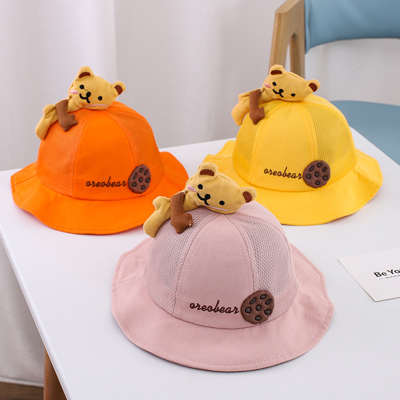Baby Hat Summer Net Bucket Hat Infant Sun Protection Sun-Proof Basin Hat Men and Women Children Hat Summer Breathable Thin