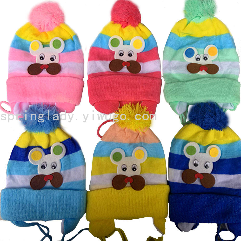 Children&#039;s Woolen Cap Baby Hat Autumn and Winter Baby Girl Princess Korean Style Ear Protection Men&#039;s and Women&#039;s Hats SPRING LADY