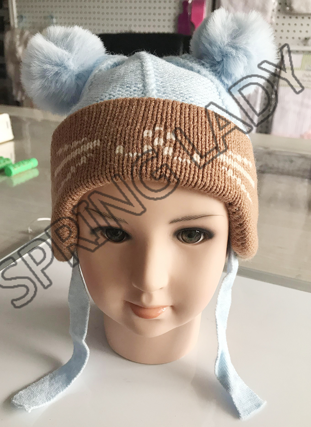 Children's Woolen Cap Baby Hat Autumn and Winter Baby Girl Princess Korean Style Ear Protection Men's and Women's Hats SPRING LADY
