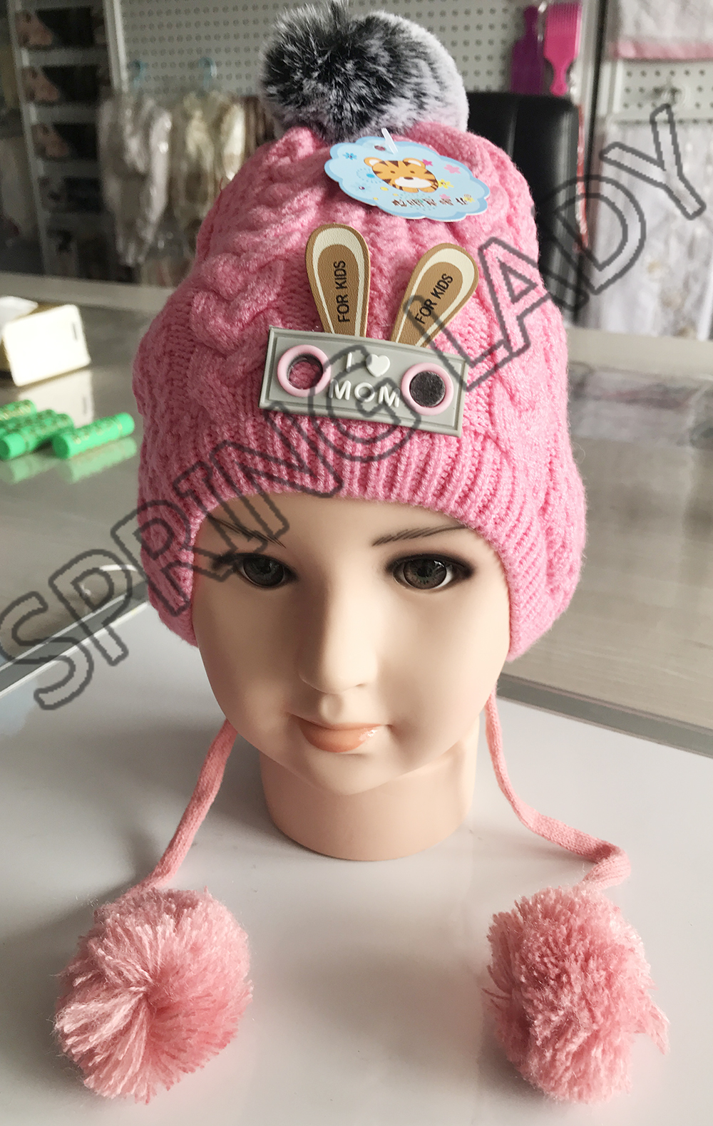 Children's Woolen Cap Baby Hat Autumn and Winter Baby Girl Princess Korean Style Ear Protection Men's and Women's Hats SPRING LADY