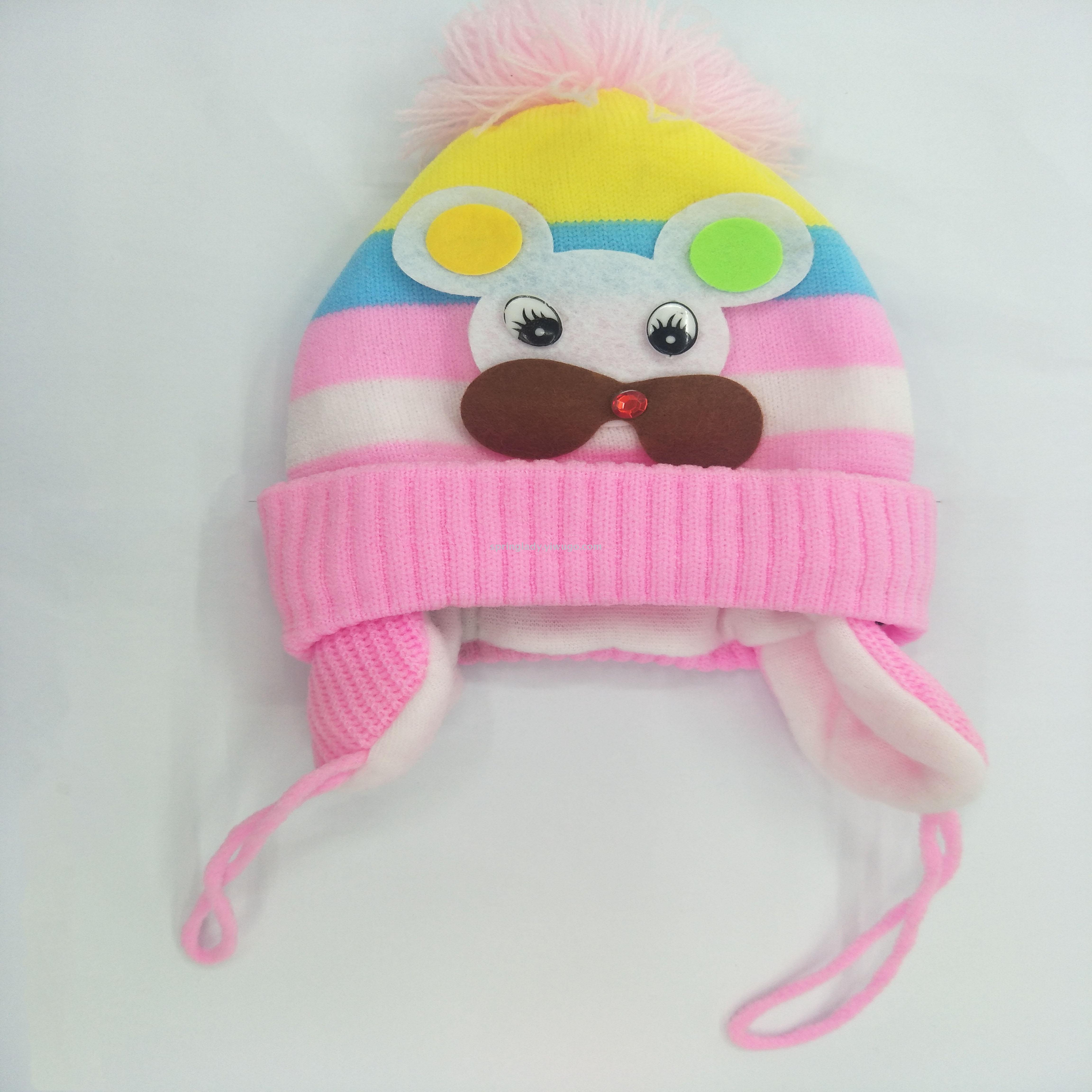 Children's Woolen Cap Baby Hat Autumn and Winter Baby Girl Princess Korean Style Ear Protection Men's and Women's Hats SPRING LADY