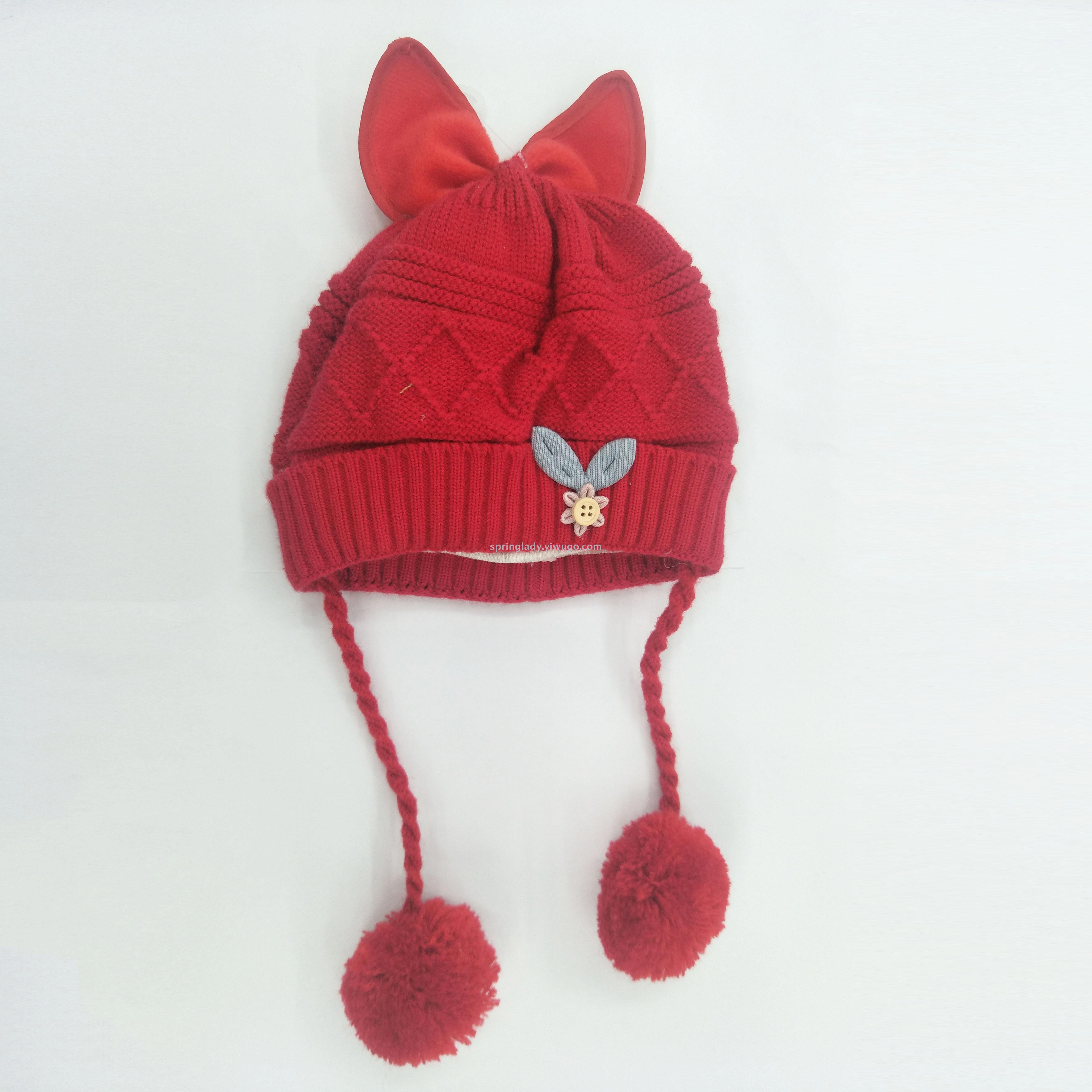 Children&#039;s Woolen Cap Baby Hat Autumn and Winter Baby Girl Princess Korean Style Ear Protection Men&#039;s and Women&#039;s Hats SPRING LADY