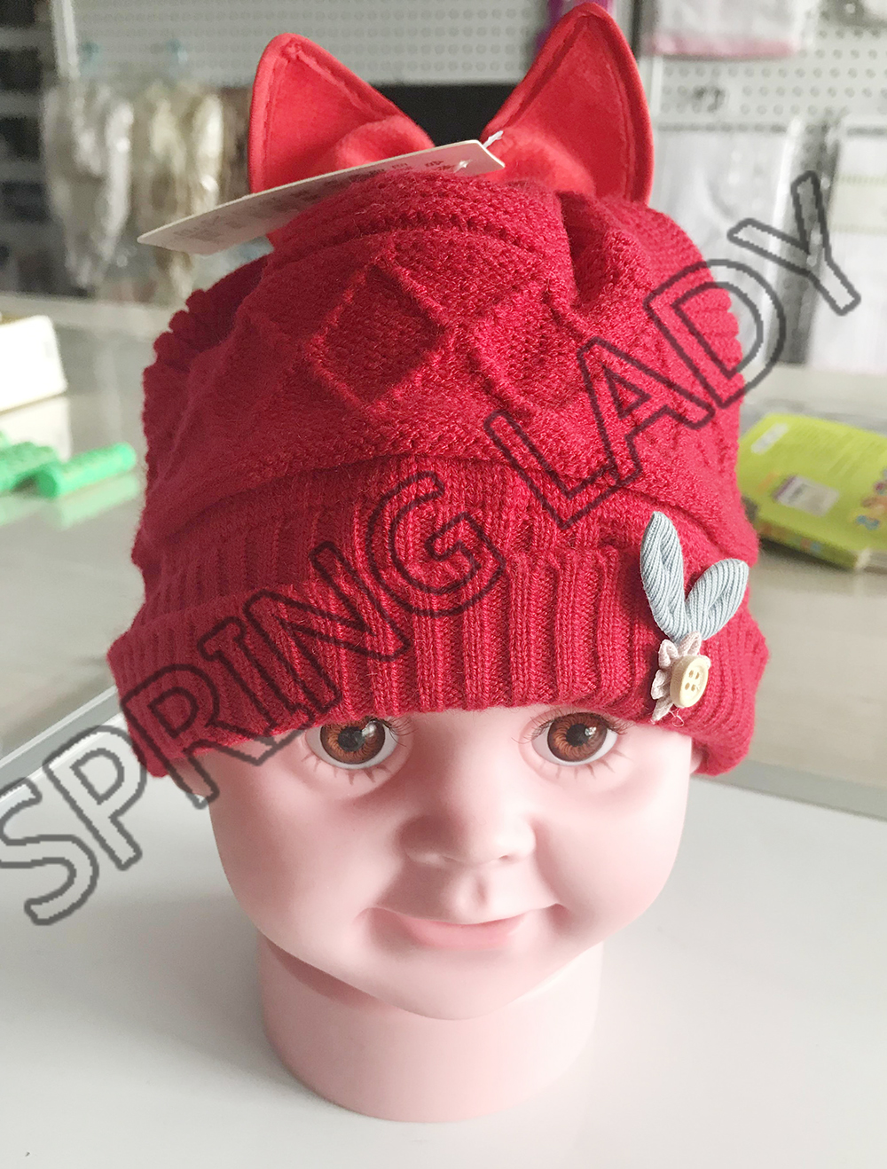 Children's Woolen Cap Baby Hat Autumn and Winter Baby Girl Princess Korean Style Ear Protection Men's and Women's Hats SPRING LADY