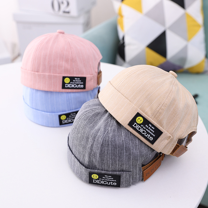 2021new Korean Style Brimless Flanging Chinese Landlord Hat Spring and Summer Thin Children&#039;s Skullcap Fashion Baby Hat Fashion
