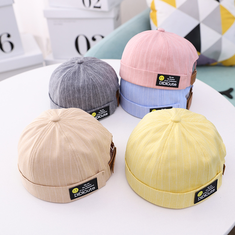 2021new Korean Style Brimless Flanging Chinese Landlord Hat Spring and Summer Thin Children's Skullcap Fashion Baby Hat Fashion