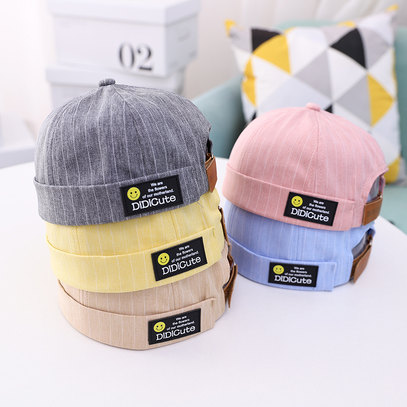 2021new Korean Style Brimless Flanging Chinese Landlord Hat Spring and Summer Thin Children&#039;s Skullcap Fashion Baby Hat Fashion