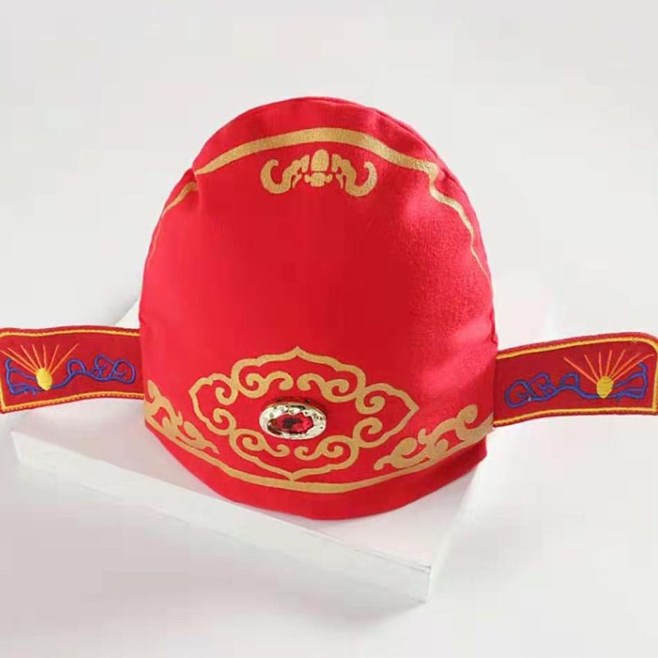 Creative New Baby Hat Red High Elastic Zhuazhou Number One Scholar's Hat Baby Spring Festival Festive Hat Bay Hat Custom Wholesale