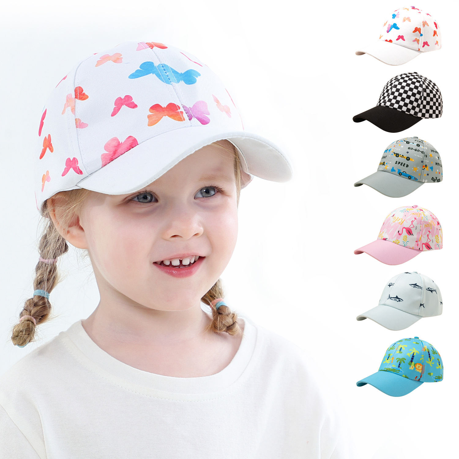 European and American New Ins Cartoon Printing Adjustable Children's Baseball Cap in Stock Wholesale Four Seasons Leisure Baby Hat